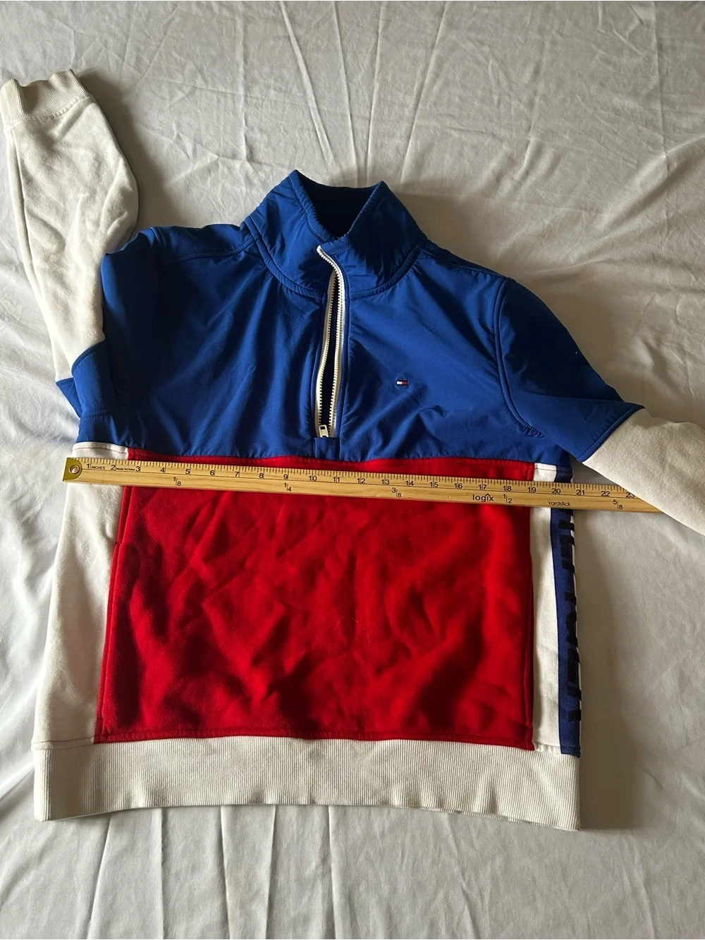 Tommy Hilfiger Colorblock Quarter Zip Pullover Sweatshirt Size M